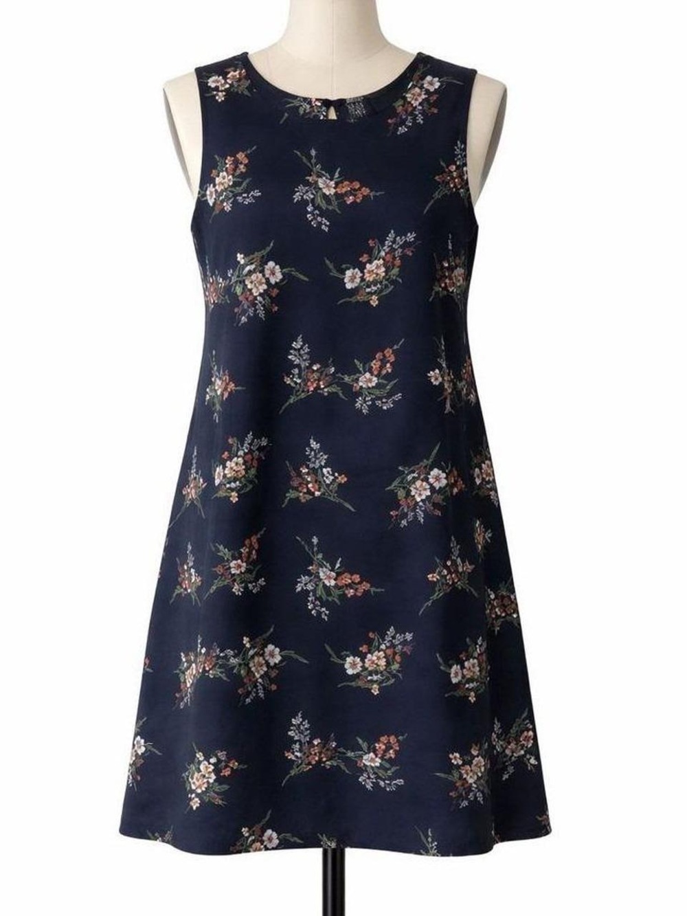 Gibson Dress Floral Shift Lined Sleeveless Casual Blue Garden, size M
